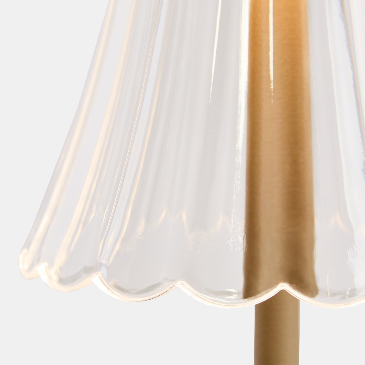 OHS Rechargeable Lamp with Clear Flute Shade - Natural>