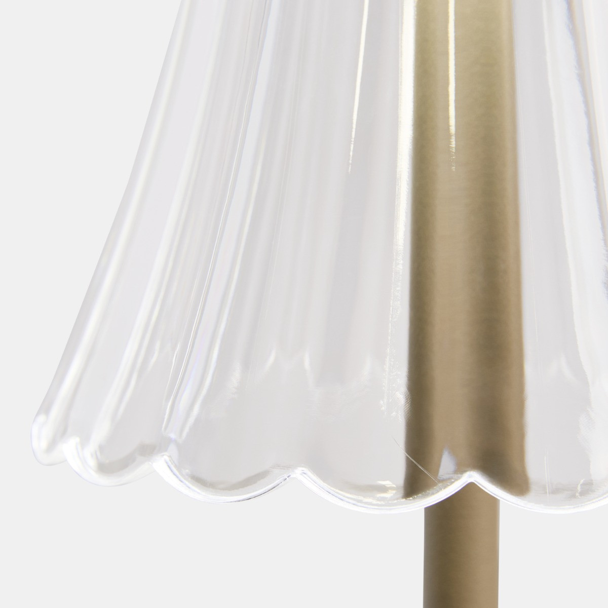 OHS Rechargeable Lamp with Clear Flute Shade - Natural>