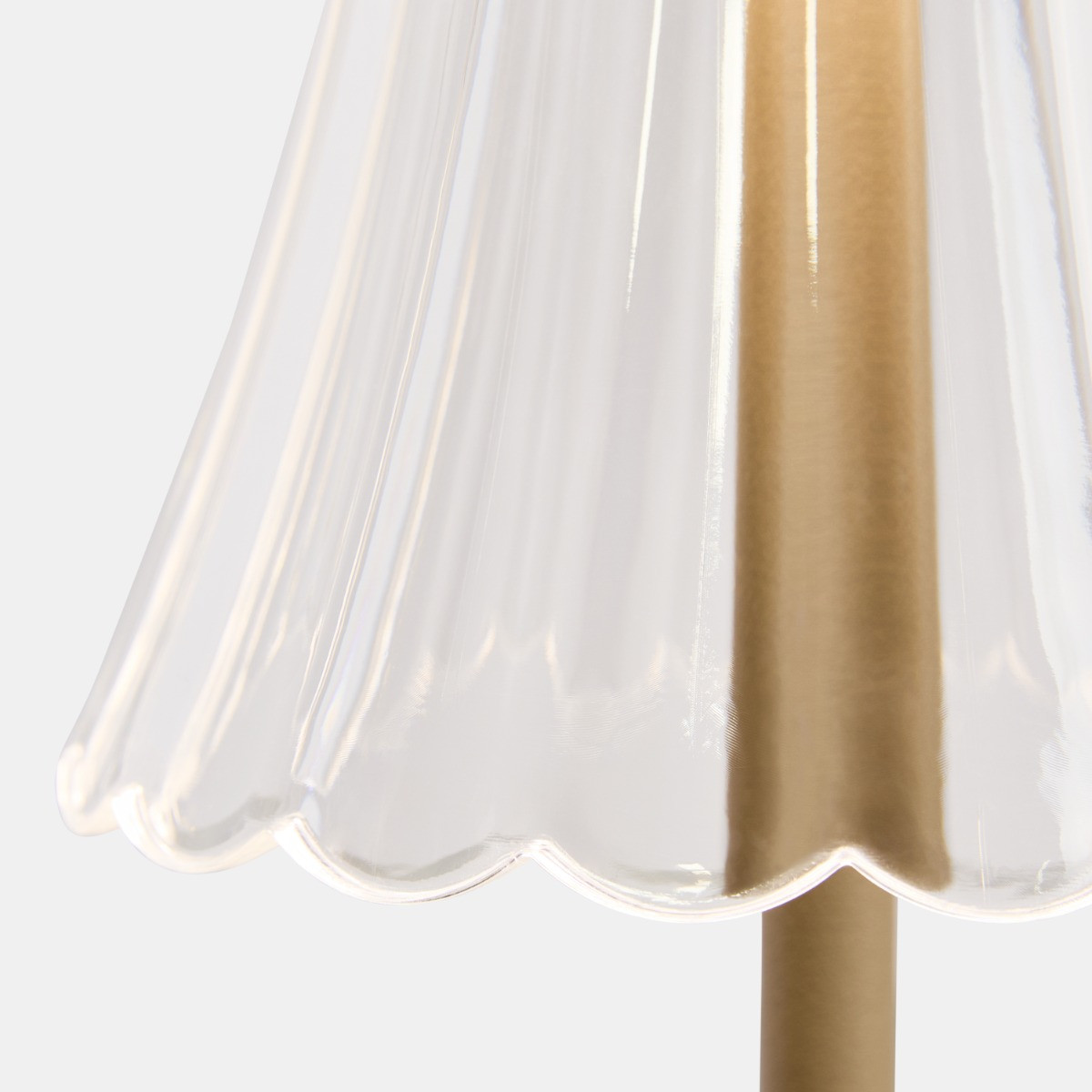 OHS Rechargeable Lamp with Clear Flute Shade - Natural>