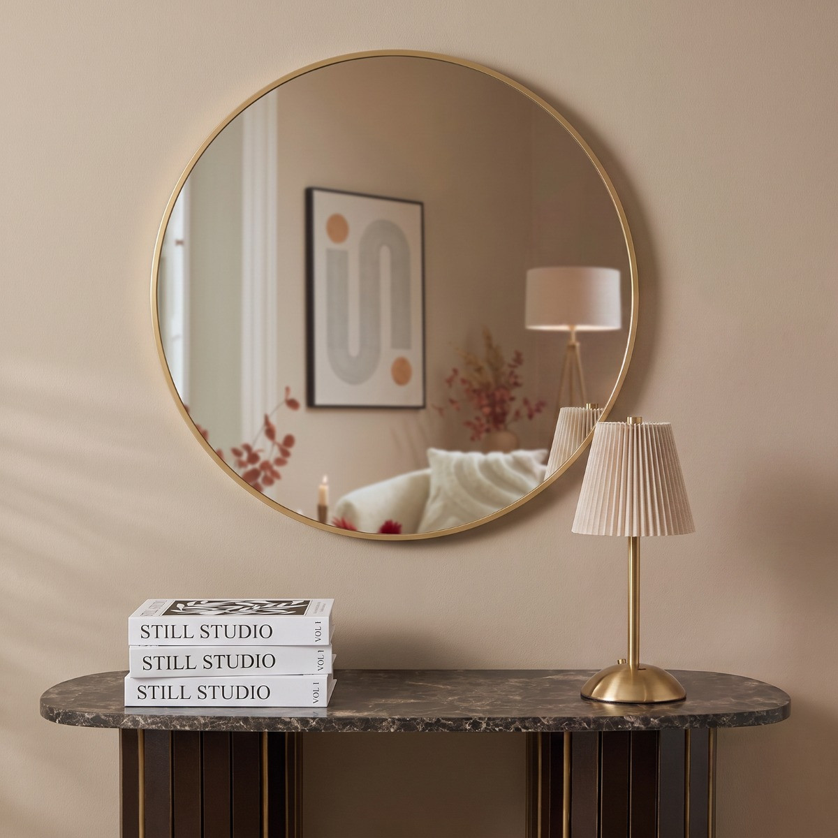 OHS Round Wall Mirror - Natural>