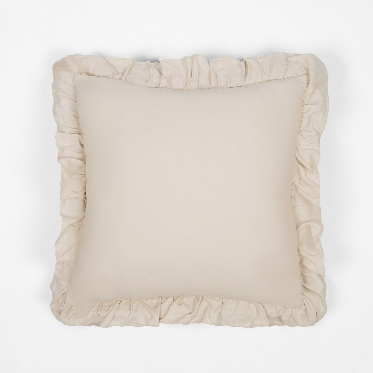 OHS Frill Cushion Cover, Beige - 45 x 45cm>