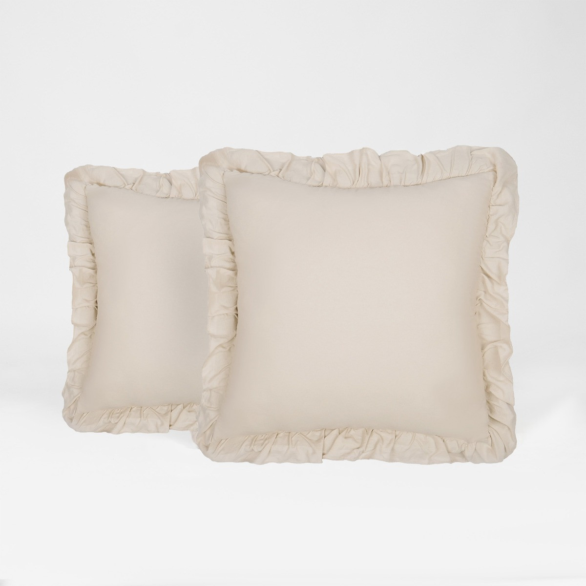 OHS Frill Cushion Covers - Beige>