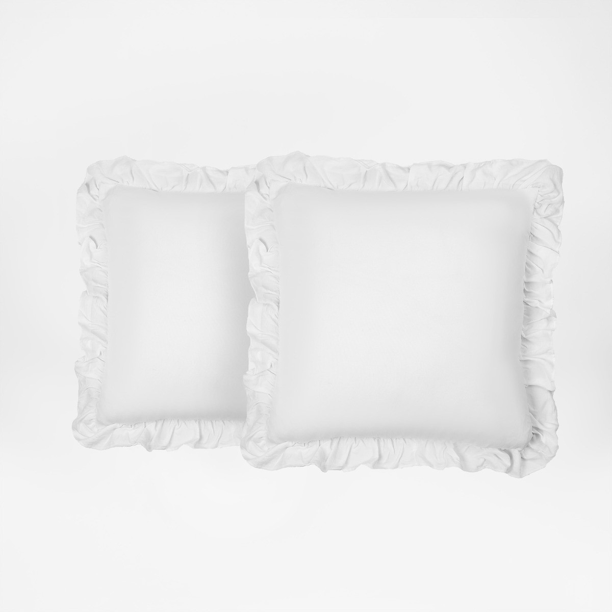 OHS Frill Cushion Cover, White - 45 x 45cm>