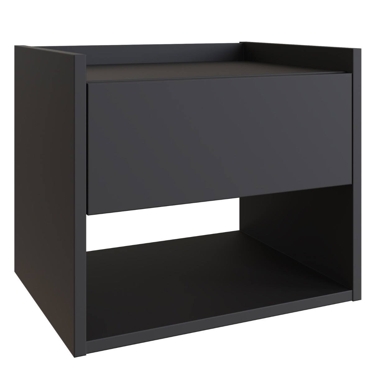 Harmony Pair Of Wall Mounted Bedside Tables - Anthracite>