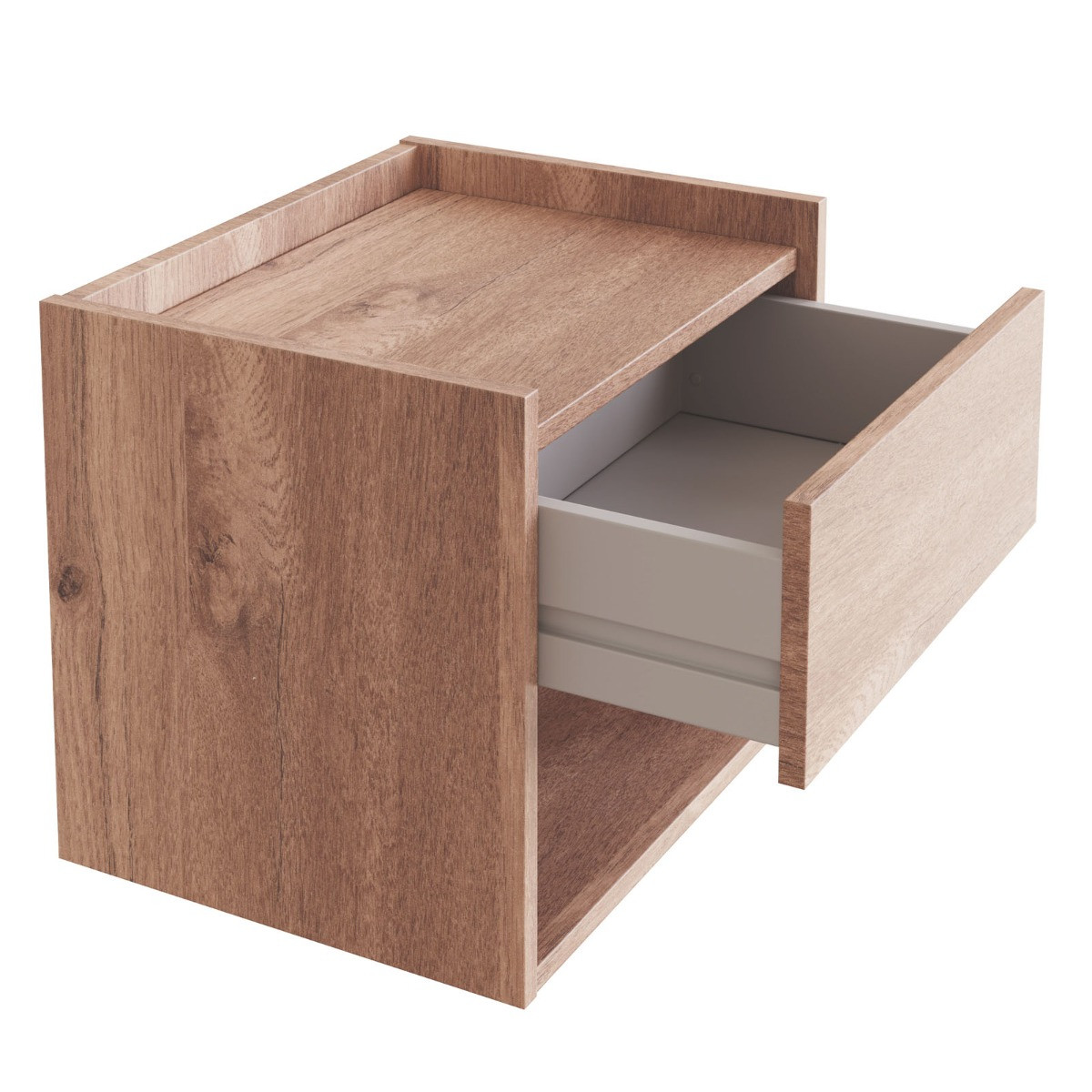 Harmony Pair Of Wall Mounted Bedside Tables - Oak>