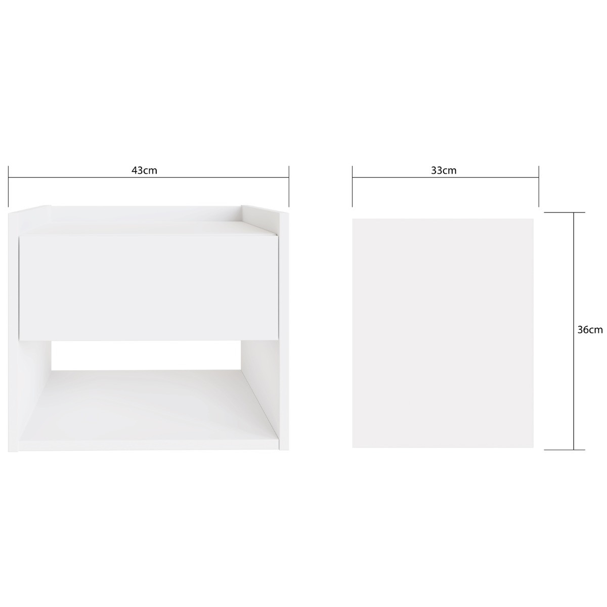 Harmony Pair Of Wall Mounted Bedside Tables - White>