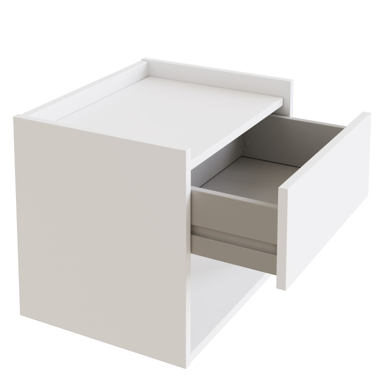 Harmony Pair Of Wall Mounted Bedside Tables - White>