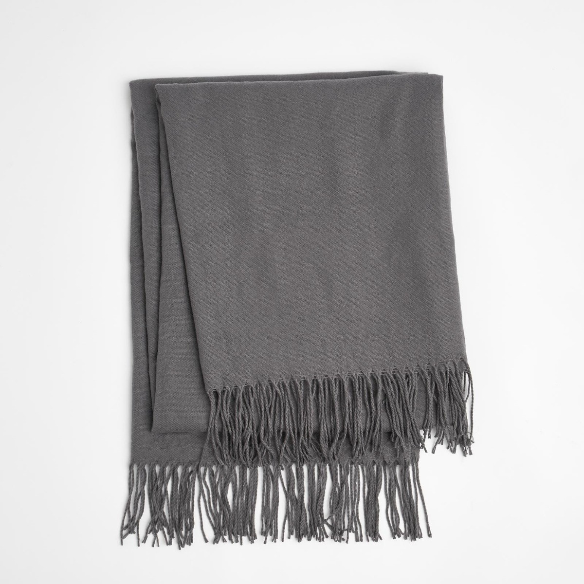 Highams Acrylic Plain Fleece Throw, Charcoal - 150 x 200cm>