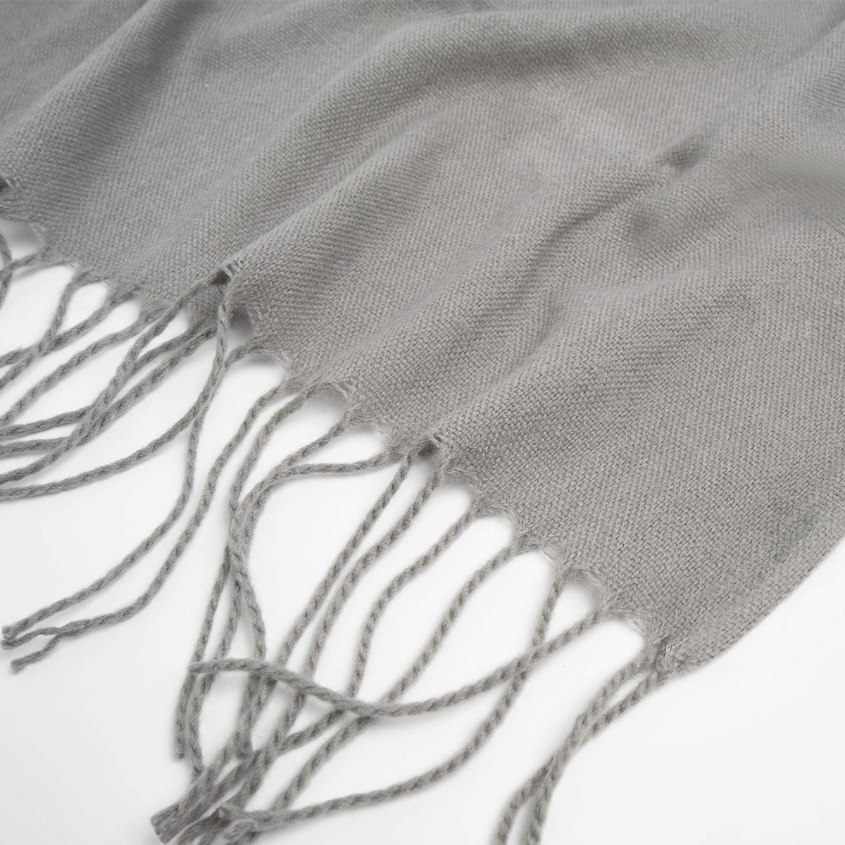 Highams Acrylic Plain Fleece Throw, Silver - 150 x 200cm>