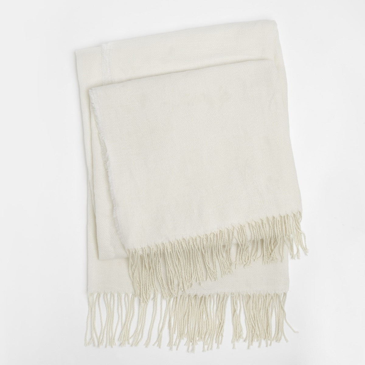 Highams Acrylic Stripe Chevron Fleece Throw, Cream - 150 x 200cm>