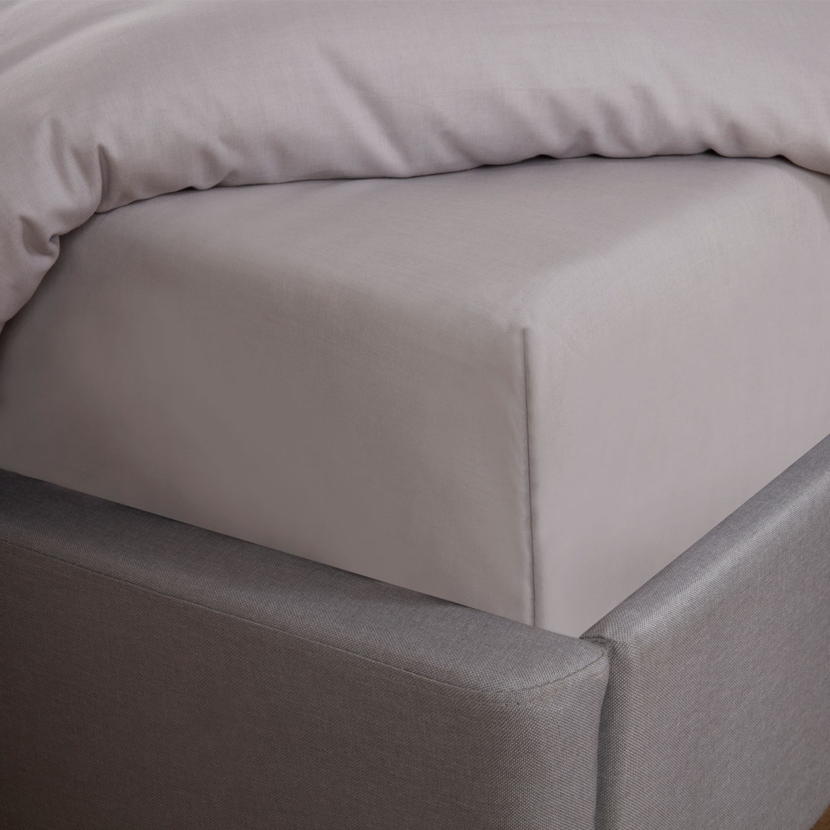 Highams Easy Care Polycotton Fitted Sheet - Silver Grey>