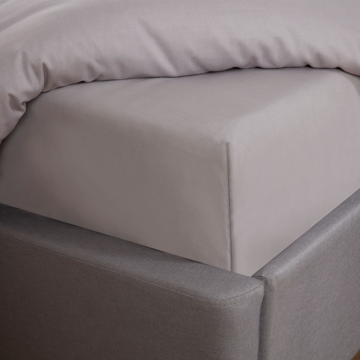 OHS Easy Care Polycotton Deep Fitted Sheet - Silver>