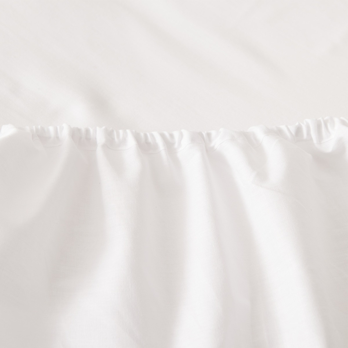 OHS Easy Care Polycotton Deep Fitted Sheet, White - Double>