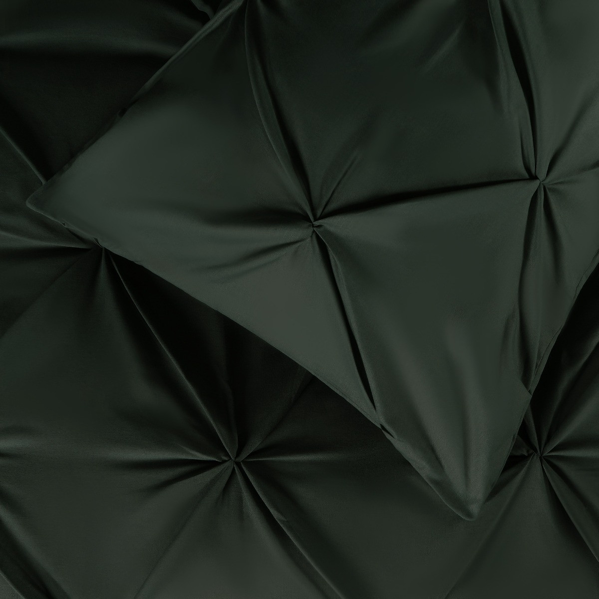 OHS Diamond Pintuck Pinch Pleat Duvet Cover Set, Forest Green - Double>