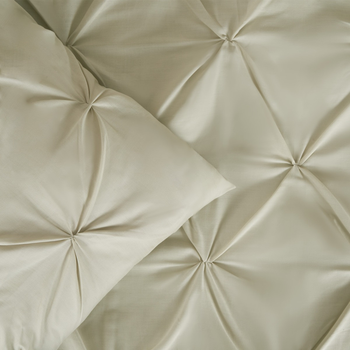 OHS Diamond Pintuck Pinch Pleat Duvet Cover Set - Sage>
