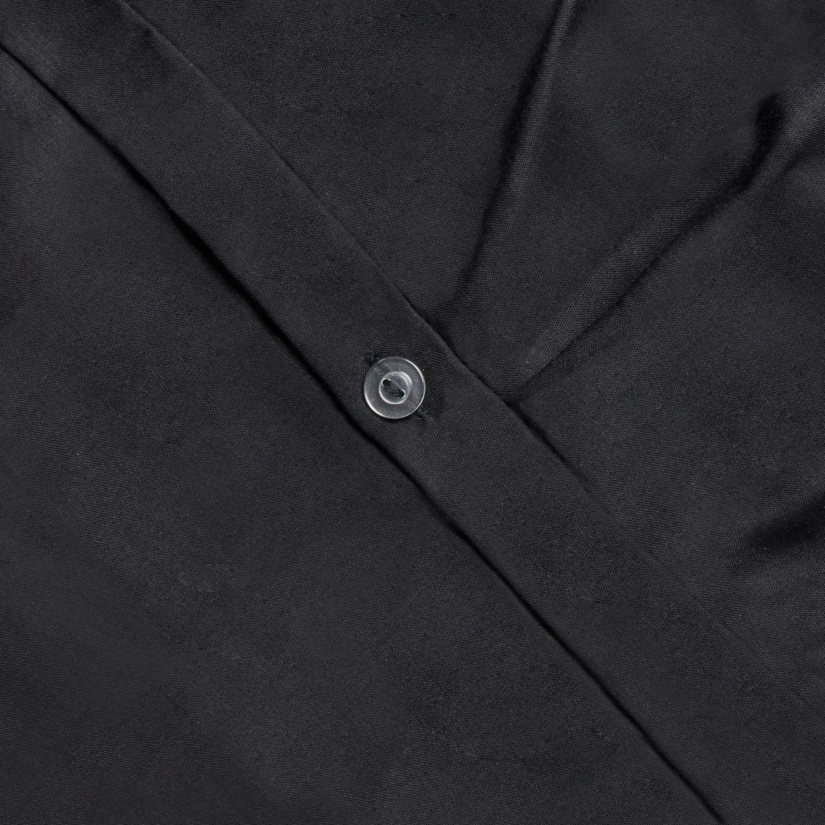 OHS Polycotton Diamond Pintuck Pinch Pleat Duvet Set, Black - Double>