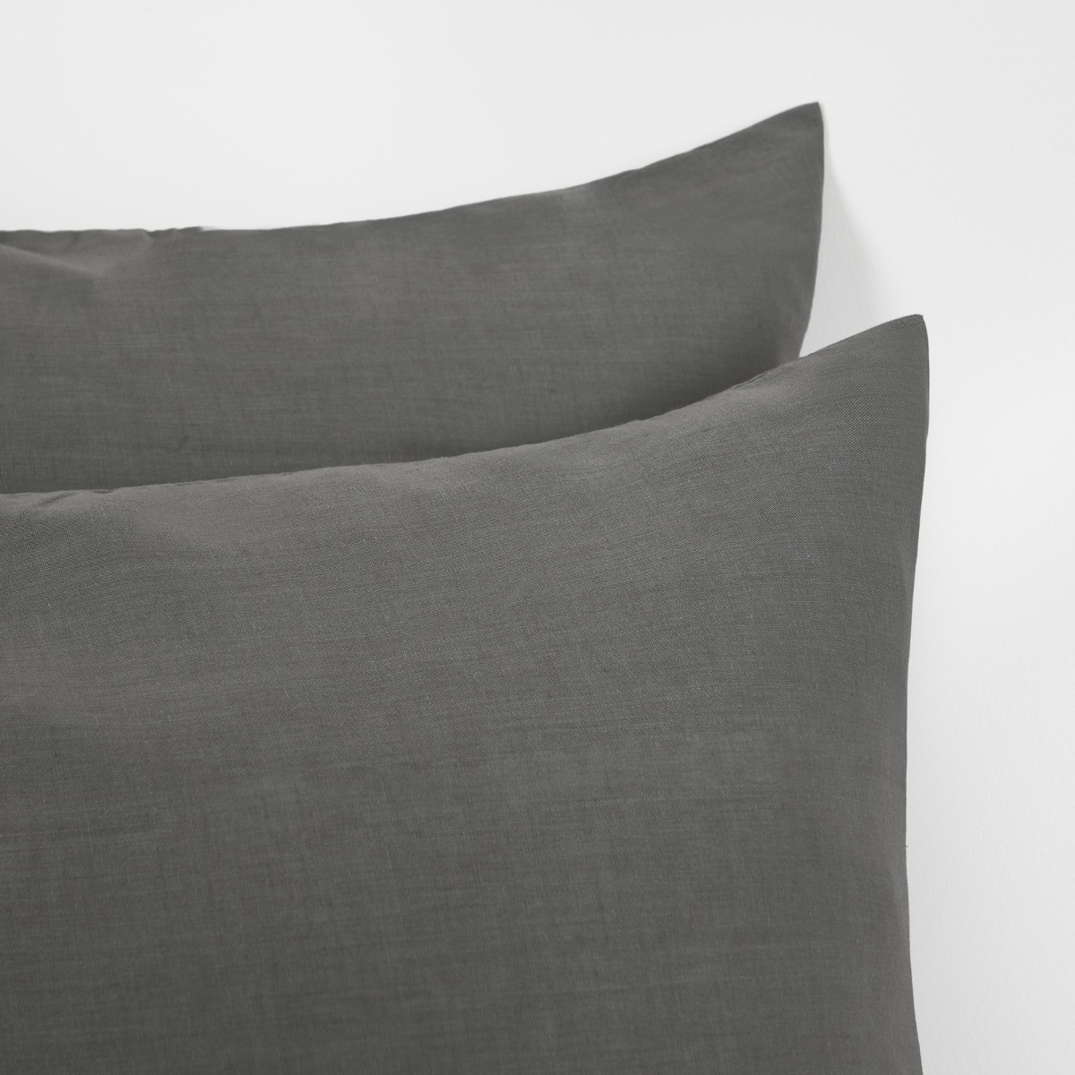Highams 2 Pack Polycotton Housewife Pillowcases - Charcoal>