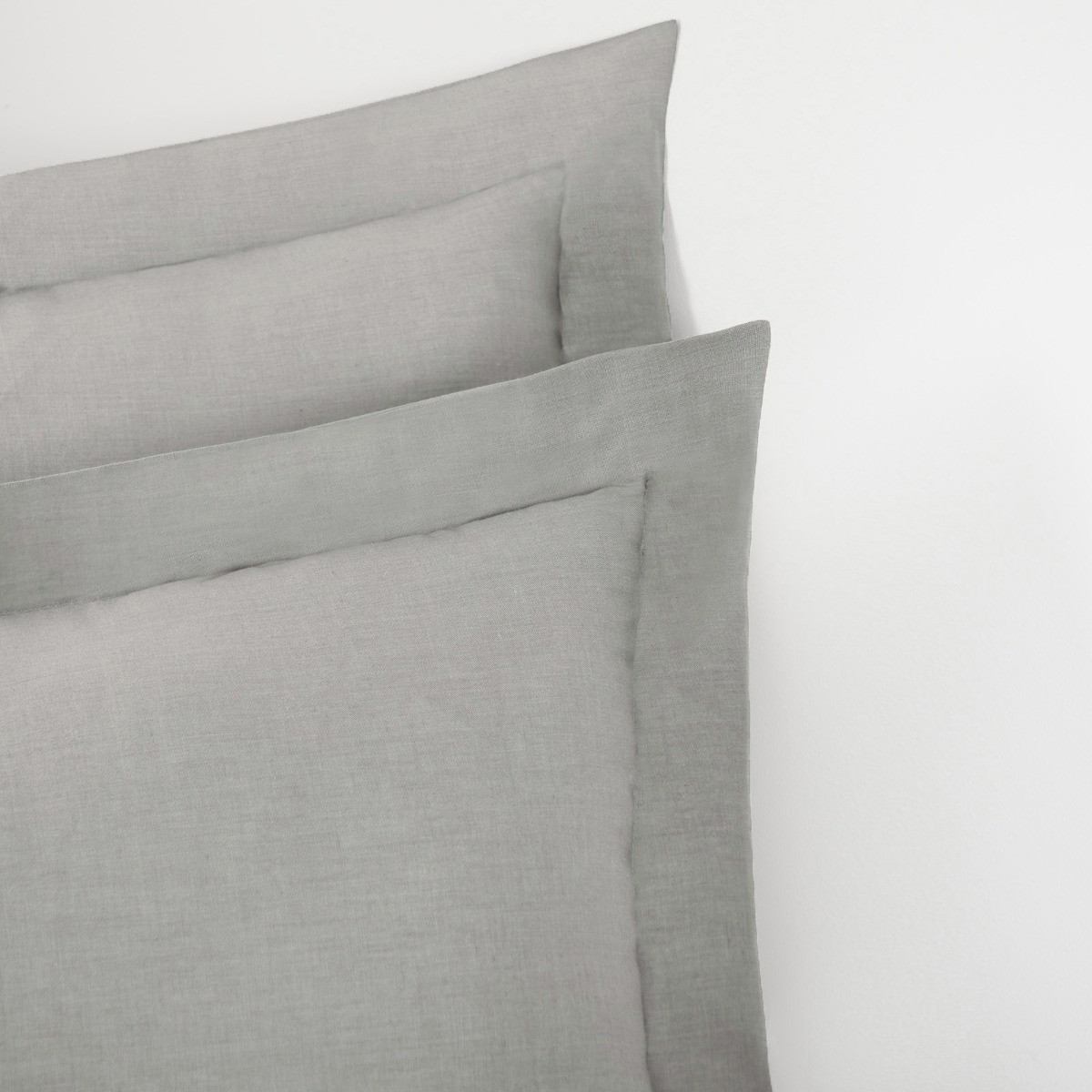 Highams 2 Pack Cotton Oxford Pillowcases - Grey>