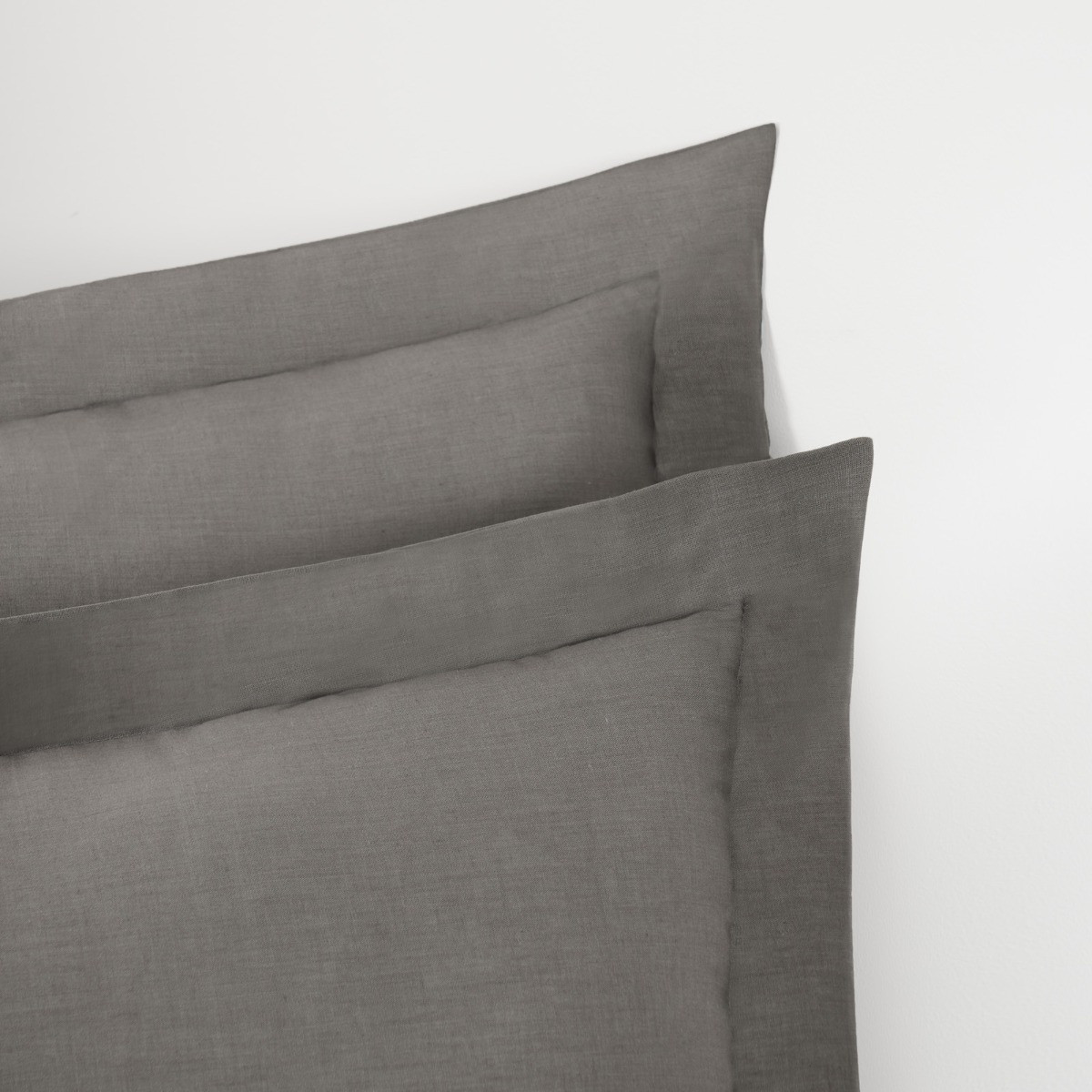 Highams 2 Pack Polycotton Oxford Pillowcases - Charcoal>
