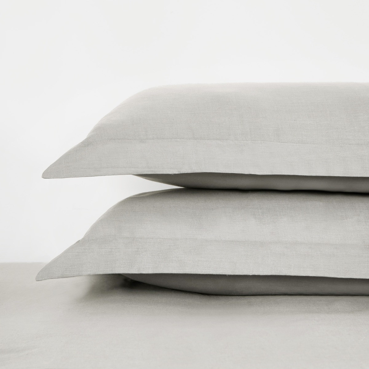 Highams 2 Pack Polycotton Oxford Pillowcases - Silver>