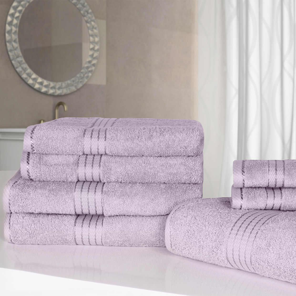 7 Piece Towel Bale Set 500 GSM - 100% Cotton - Heather>
