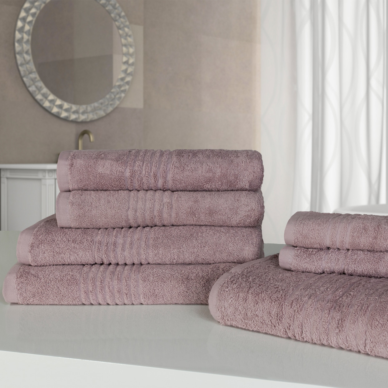 7 Piece Towel Bale Set 550 GSM - 100% Cotton - Heather>