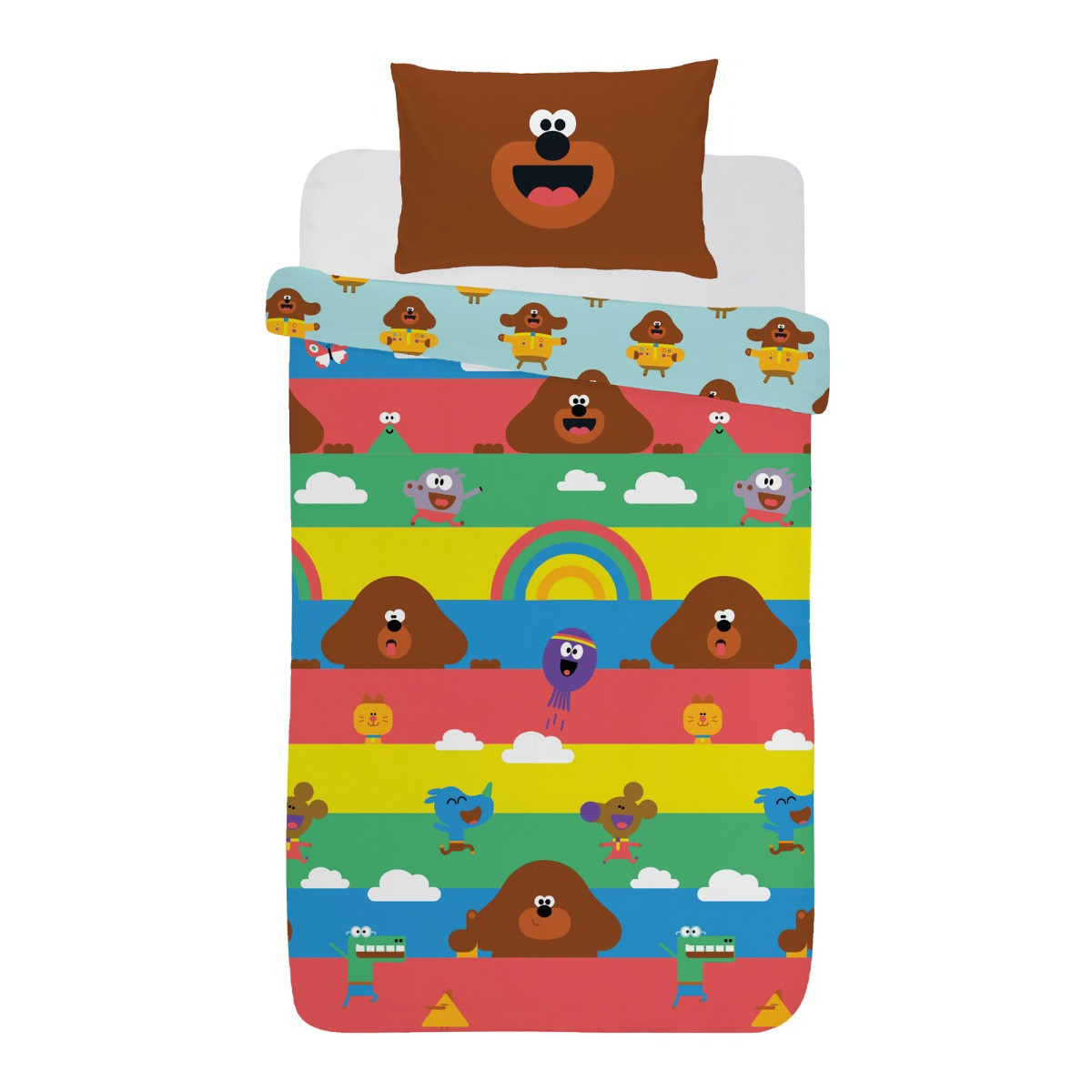 Hey Dugee Stripe Reversible Duvet Set - Single>