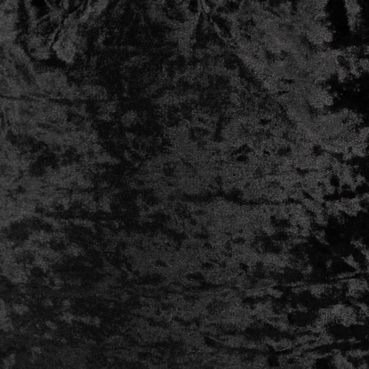 Crushed Velvet Round Footstool Black