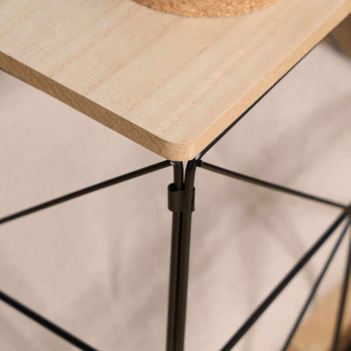 OHS Manhattan Storage Basket Side Table - Natural Wood>