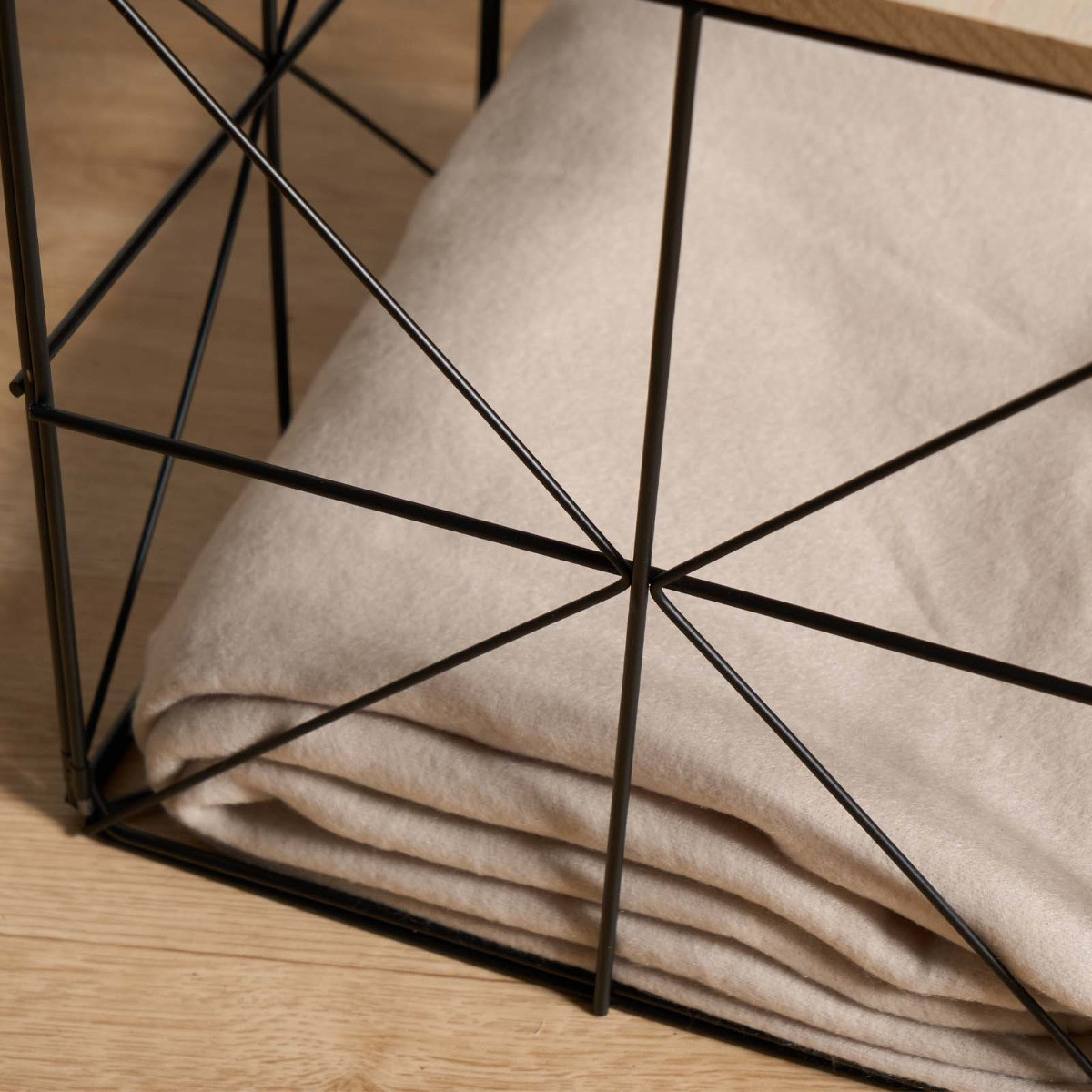 OHS Manhattan Storage Basket Side Table - Natural Wood>