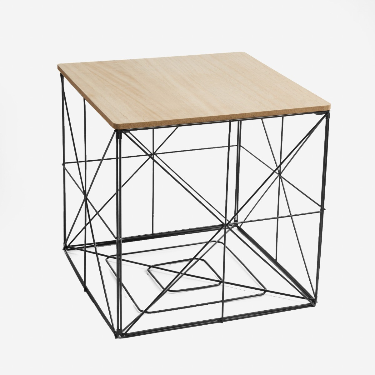 OHS Manhattan Storage Basket Side Table - Natural Wood>