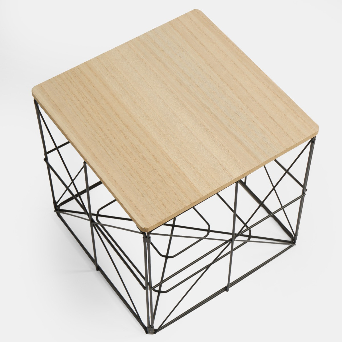 OHS Manhattan Storage Basket Side Table - Natural Wood>