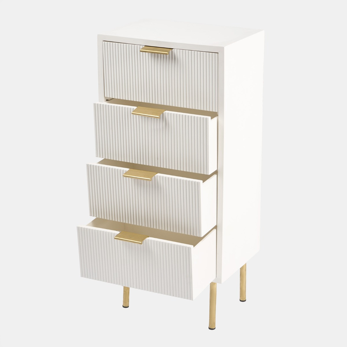OHS Ribbed 4-Drawer Unit - White>
