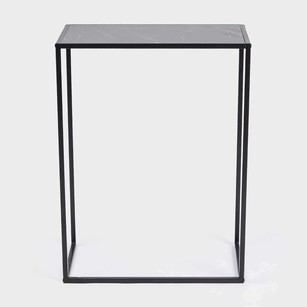 OHS Manhattan Marble Effect Rectangle Console Table - Black>