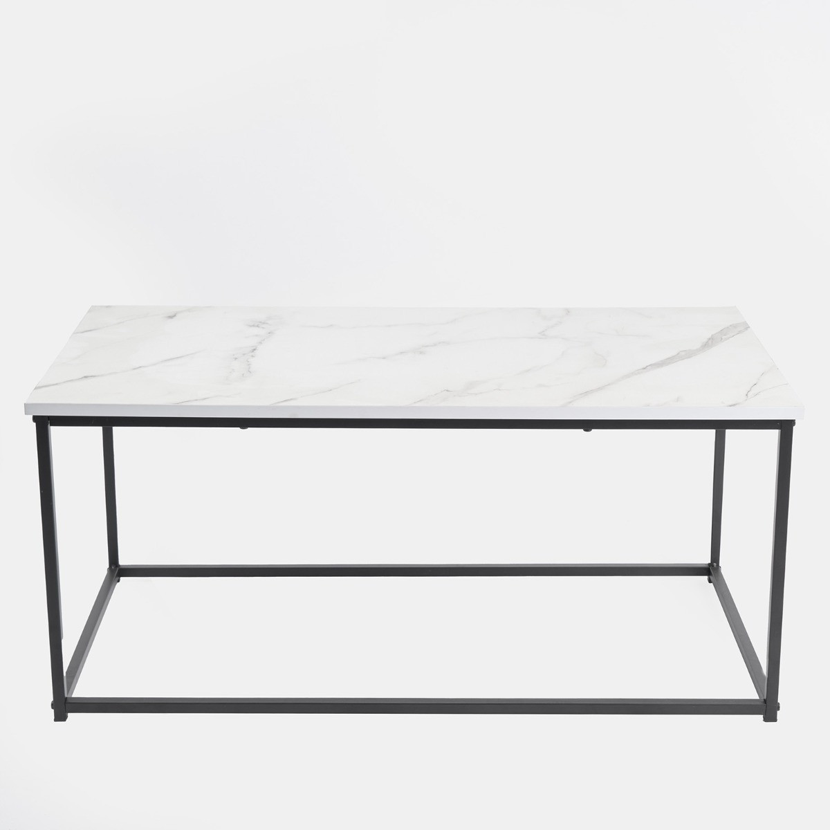 OHS Manhattan Marble Effect Rectangle Coffee Table - Black/White>
