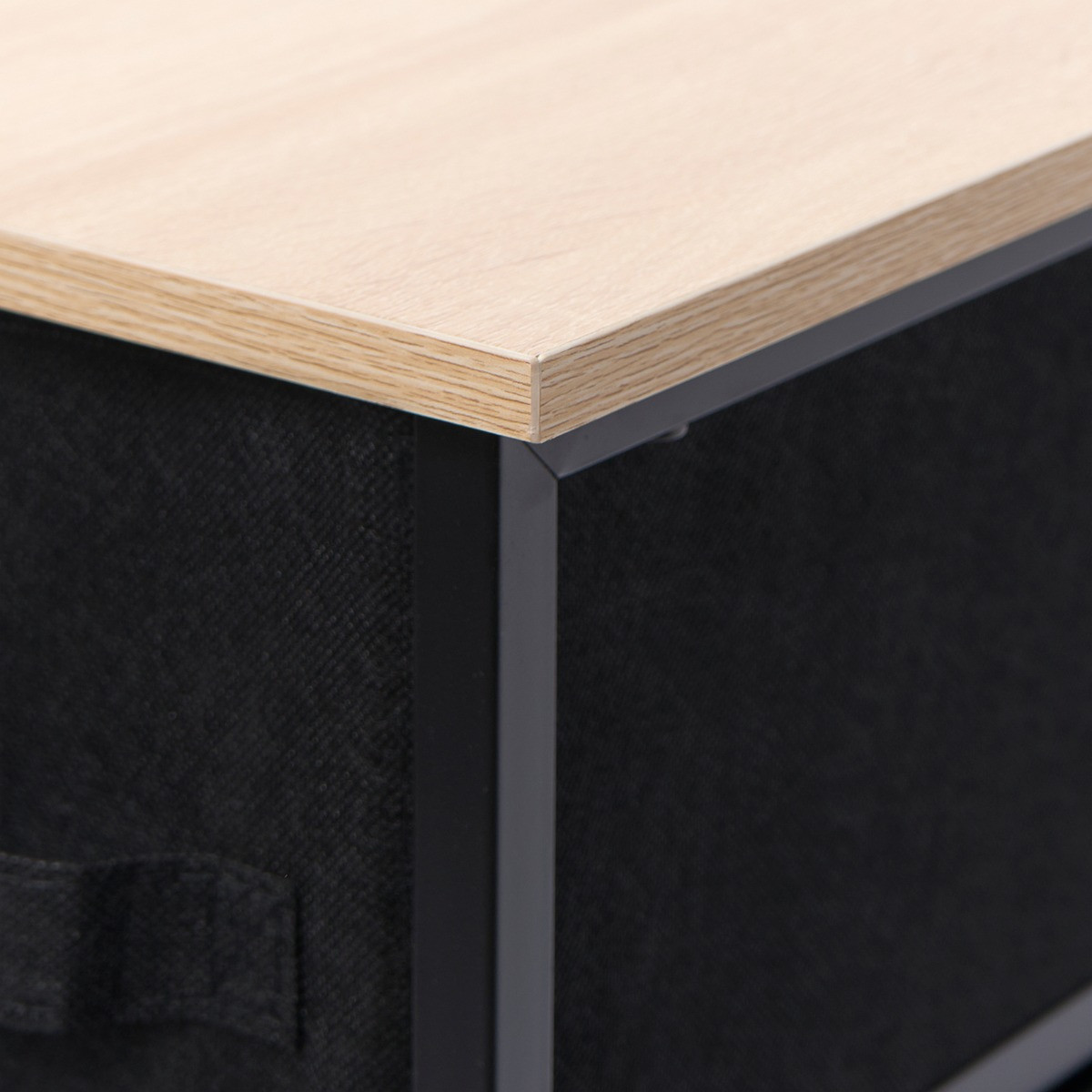 OHS Brooklyn 4 Drawer Narrow Fabric Cabinet - Black>