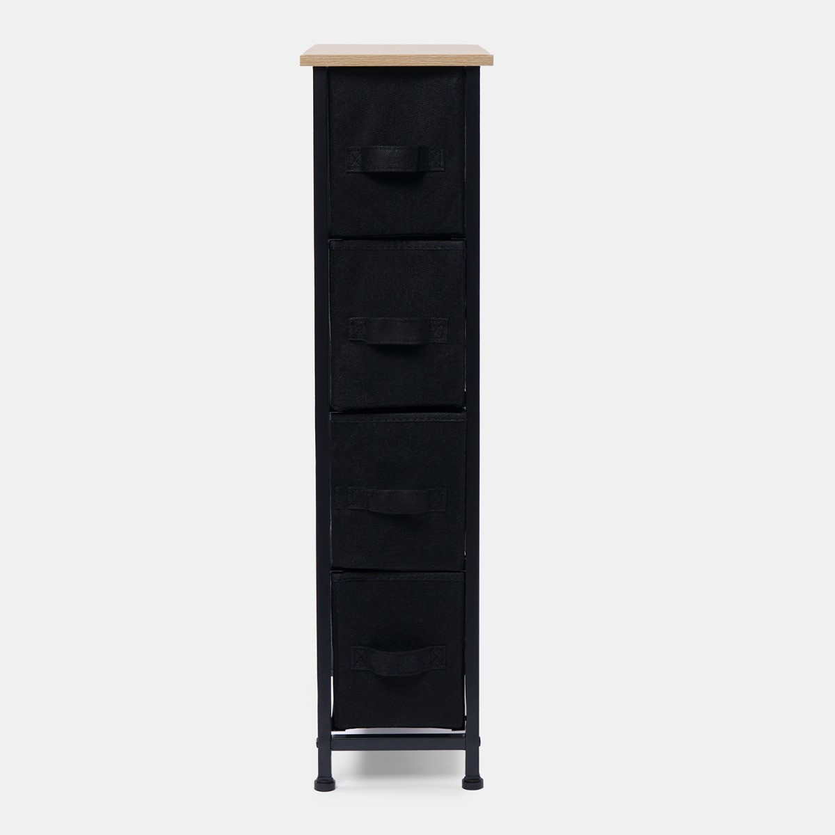 OHS Brooklyn 4 Drawer Narrow Fabric Cabinet - Black>