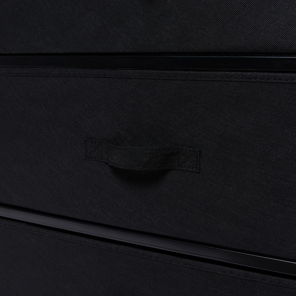 OHS Brooklyn 6 Drawer Fabric Cabinet with Hanging Rail - Black>