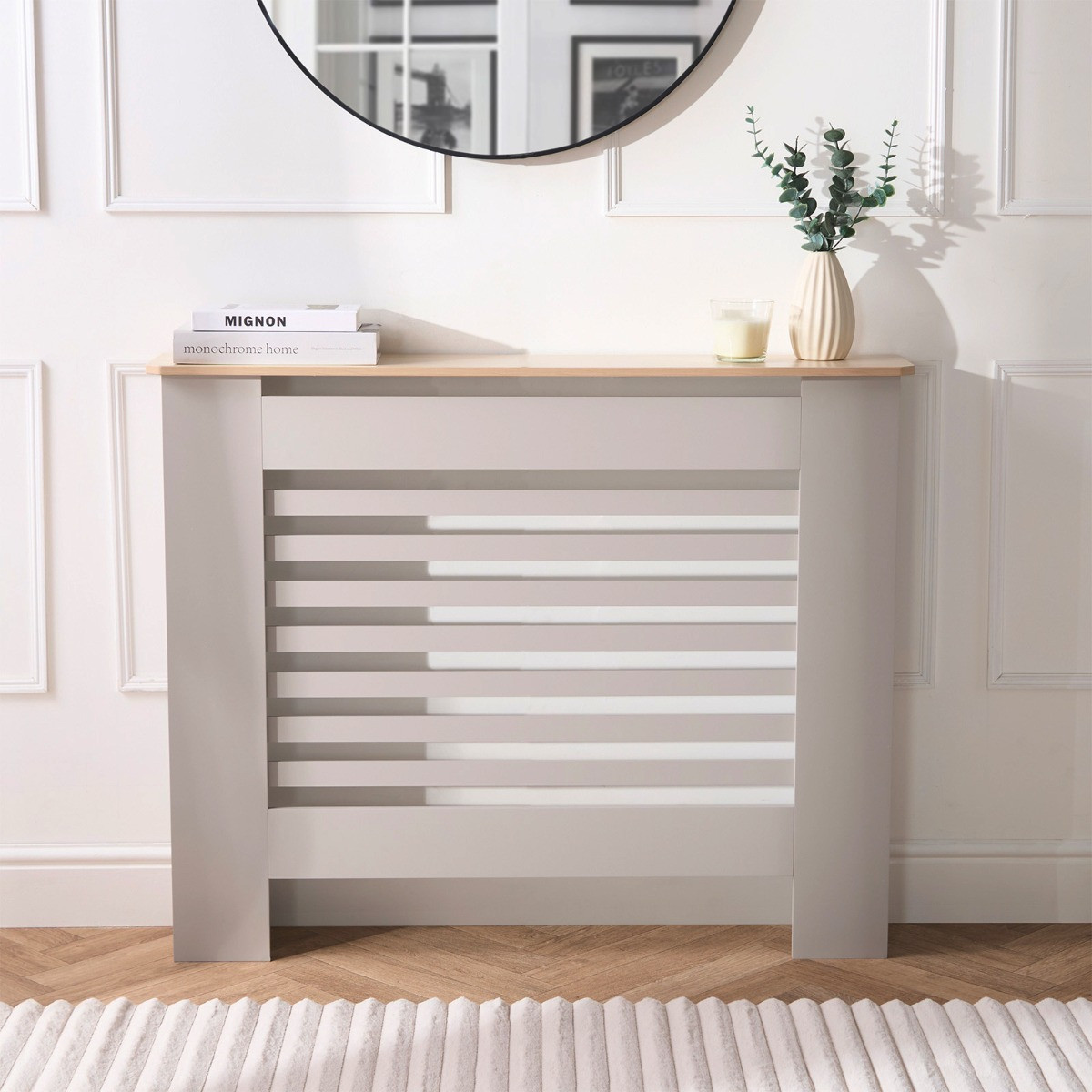 OHS Medium Wooden Radiator Cover - Grey>