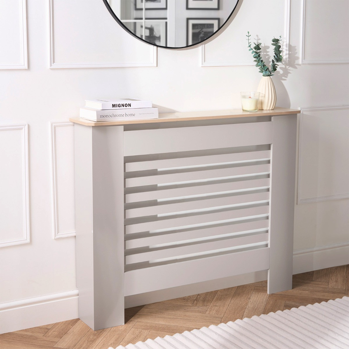OHS Medium Wooden Radiator Cover - Grey>
