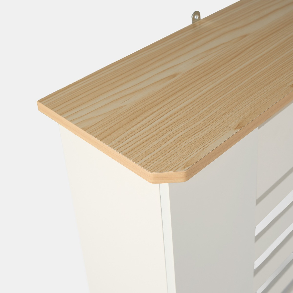 OHS Large Wooden Radiator Cover with Oak Look Top - Cream>