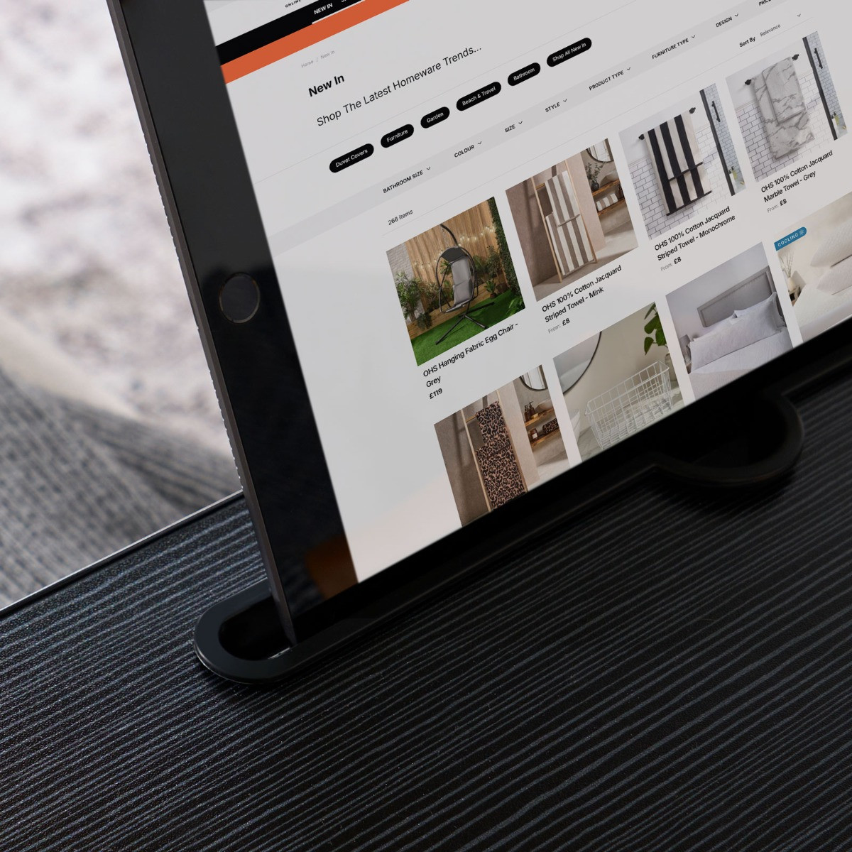 OHS Foldable Laptop Tray Table - Black>