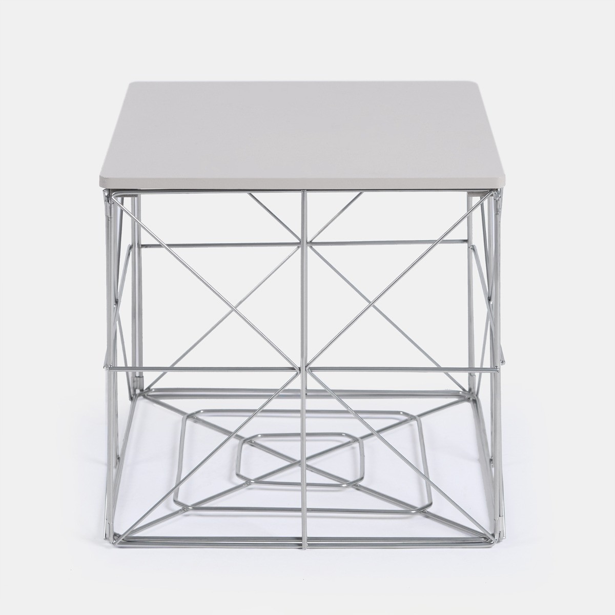 OHS Manhattan Storage Basket Side Table - Grey>