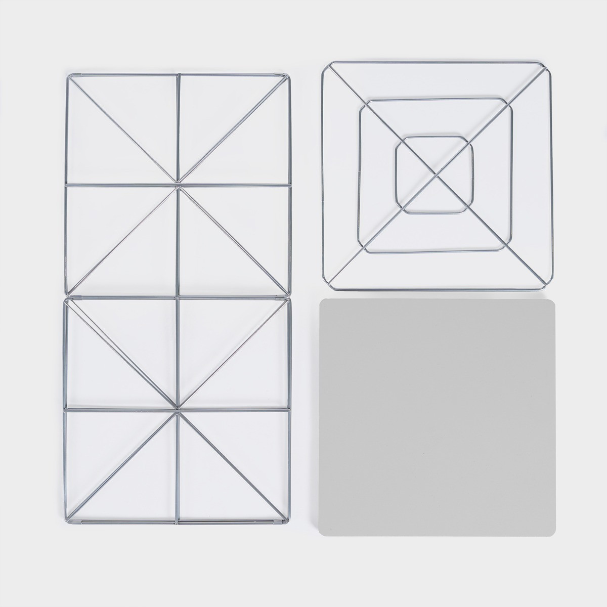 OHS Manhattan Small Storage Basket Side Table - Grey>