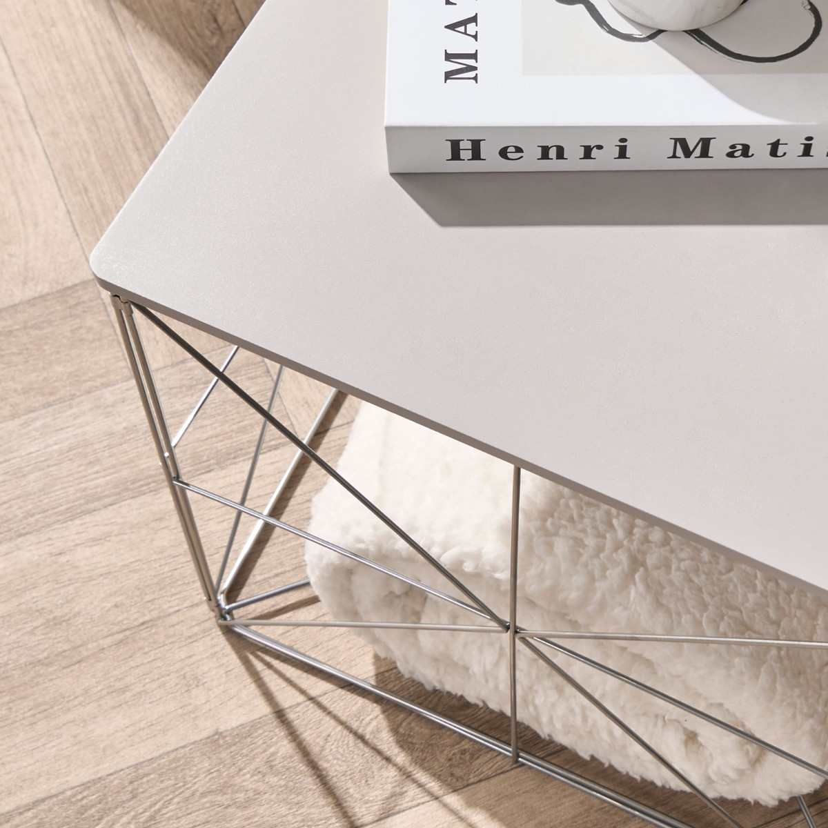 OHS Manhattan Large Storage Basket Side Table - Grey>