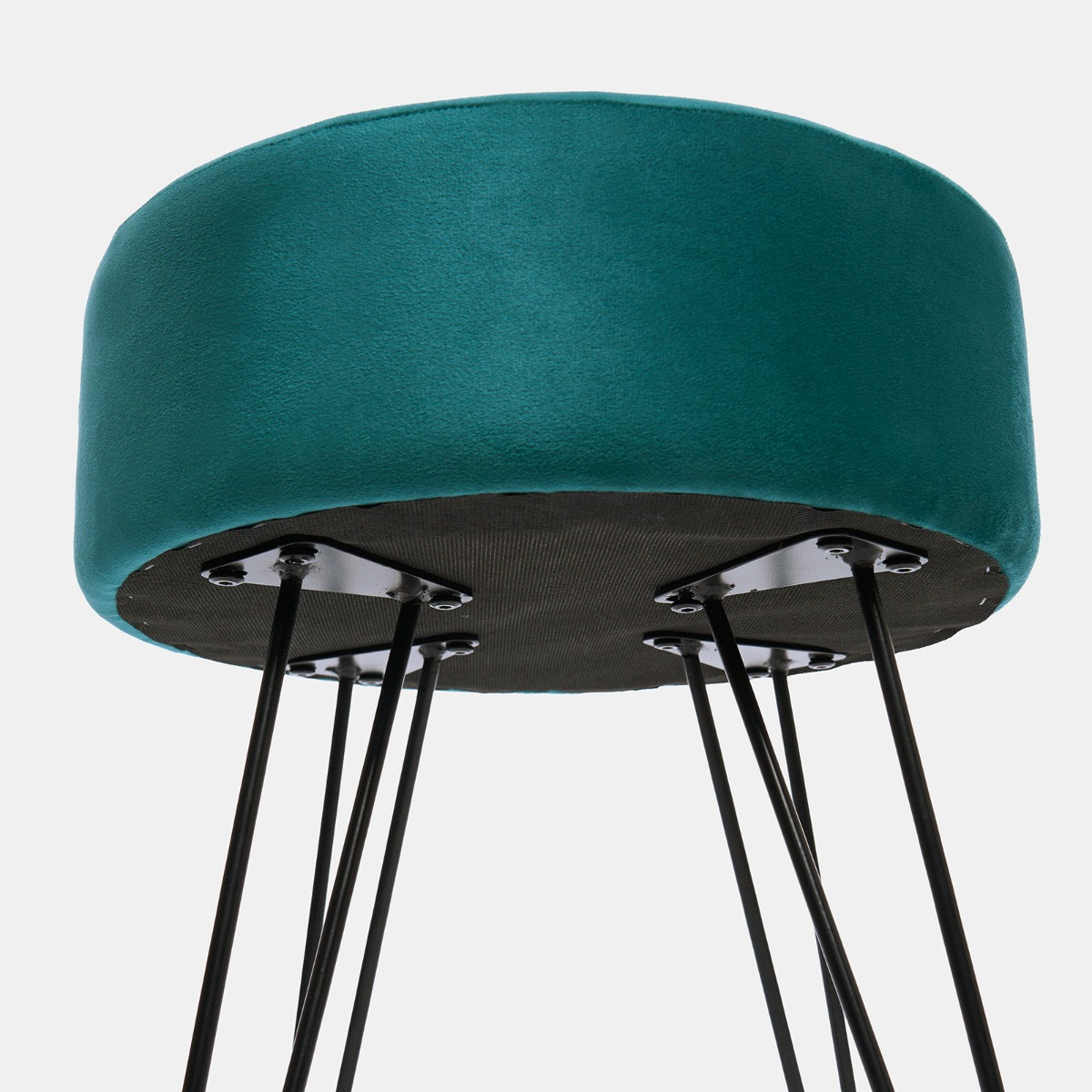 OHS Matte Velvet Hairpin Stool - Teal>