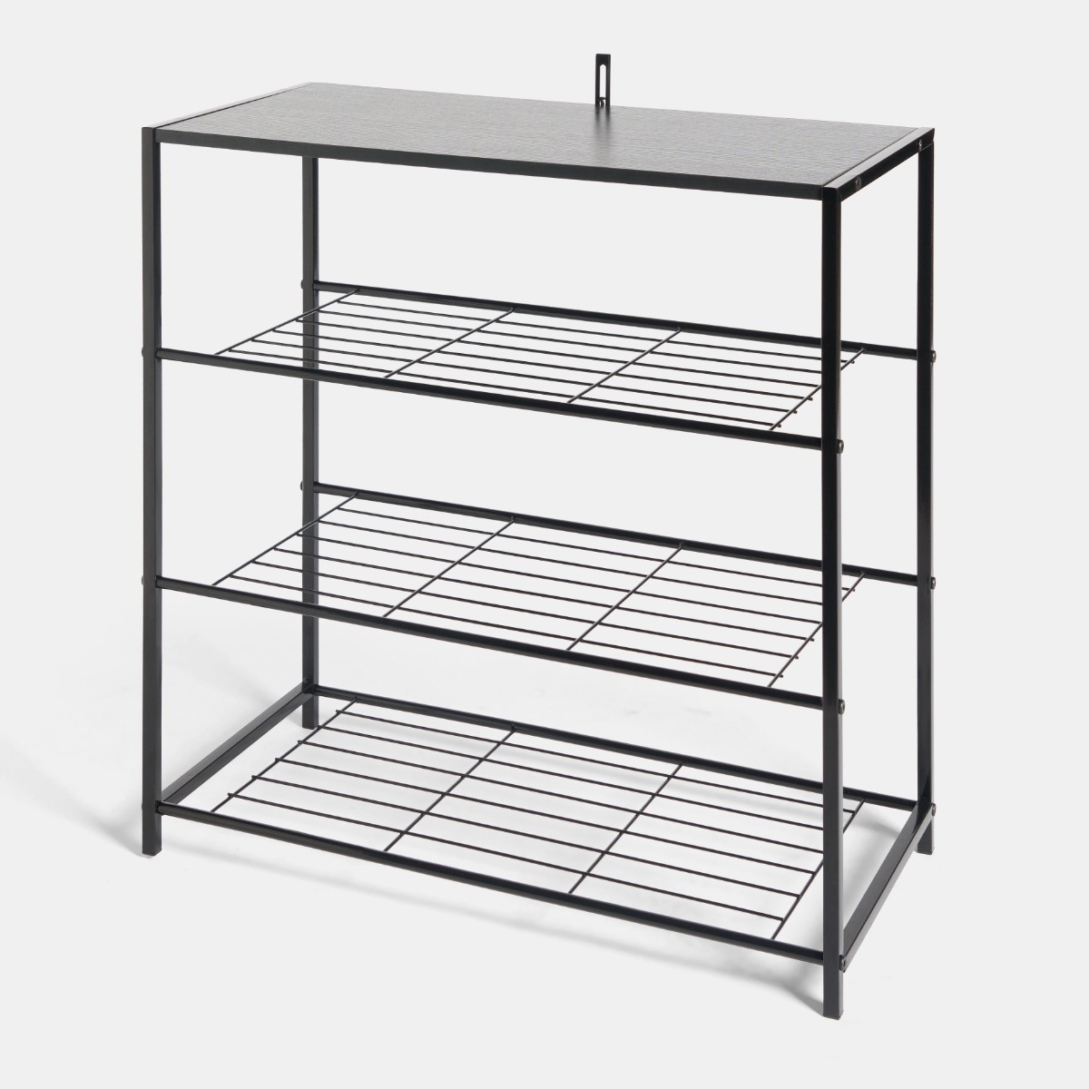 OHS Manhattan Multi Purpose 4-Tier Shoe Rack - Black>