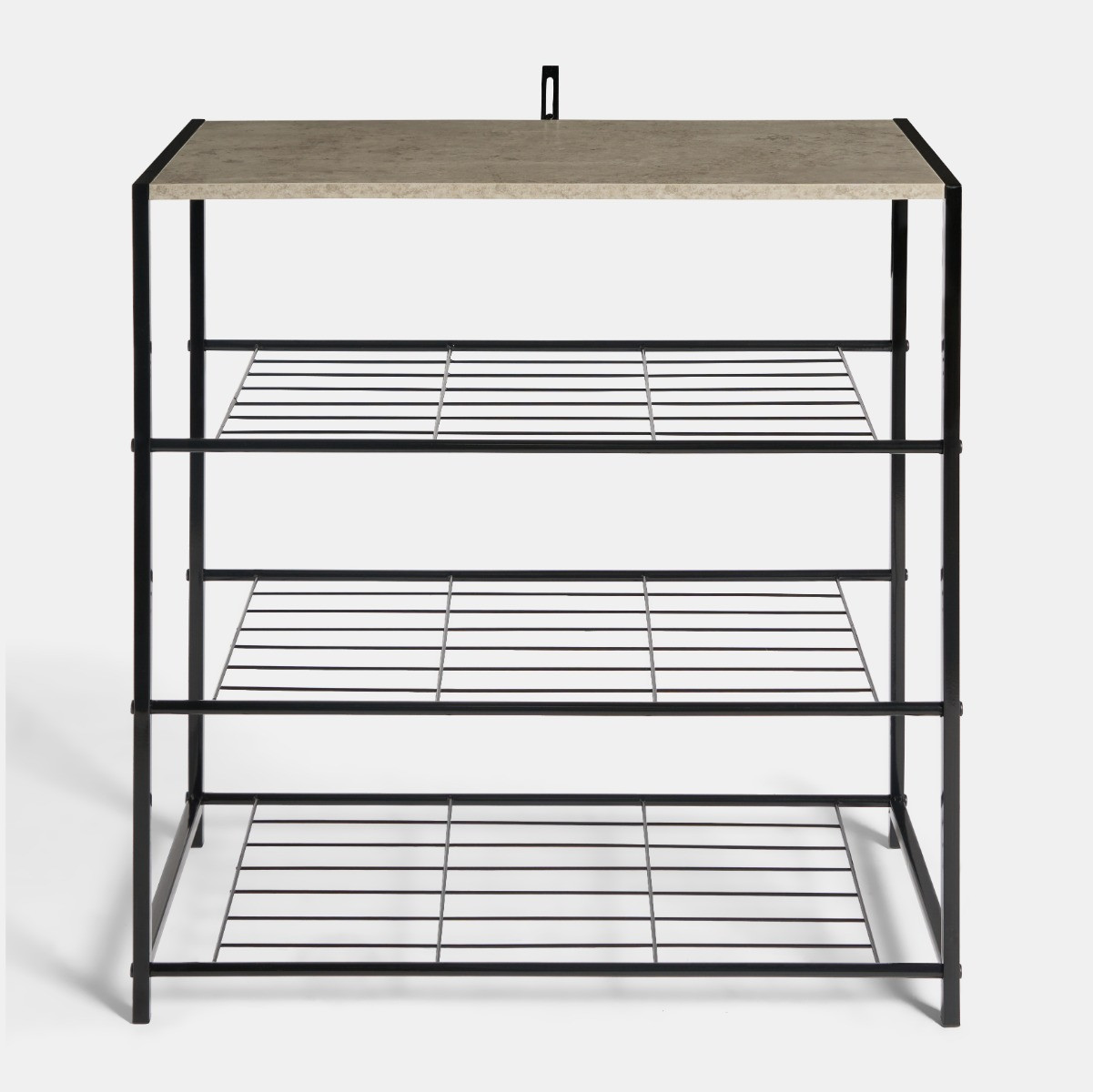 OHS Manhattan Multi Purpose 4-Tier Shoe Rack - Concrete Effect>