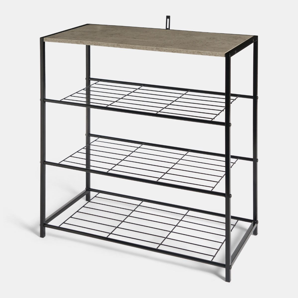 OHS Manhattan Multi Purpose 4-Tier Shoe Rack - Concrete Effect>