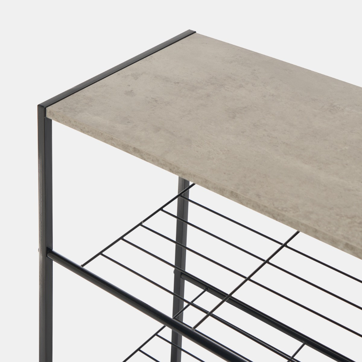 OHS Manhattan Multi Purpose 4-Tier Shoe Rack - Concrete Effect>